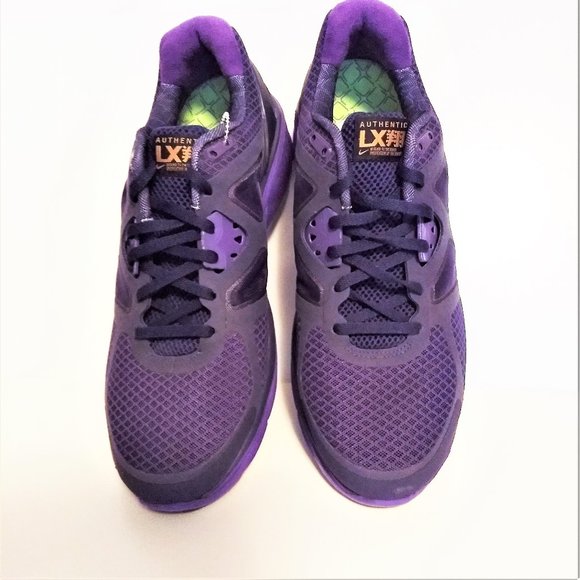 purple and gold nike tennis shoes